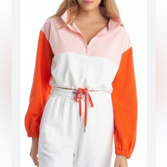 JUICY COUTURE Mixed Media French Popover Long Sleeve Jacket